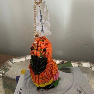 Tommy Bahama Colorful Novelty Wicker Parrot Macaw Purse Bag Clutch